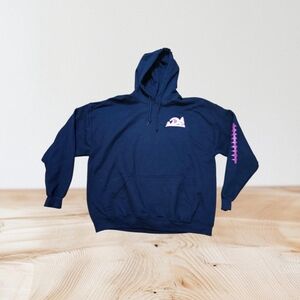 Gildan Navy Hoodie with Pink Graphics
